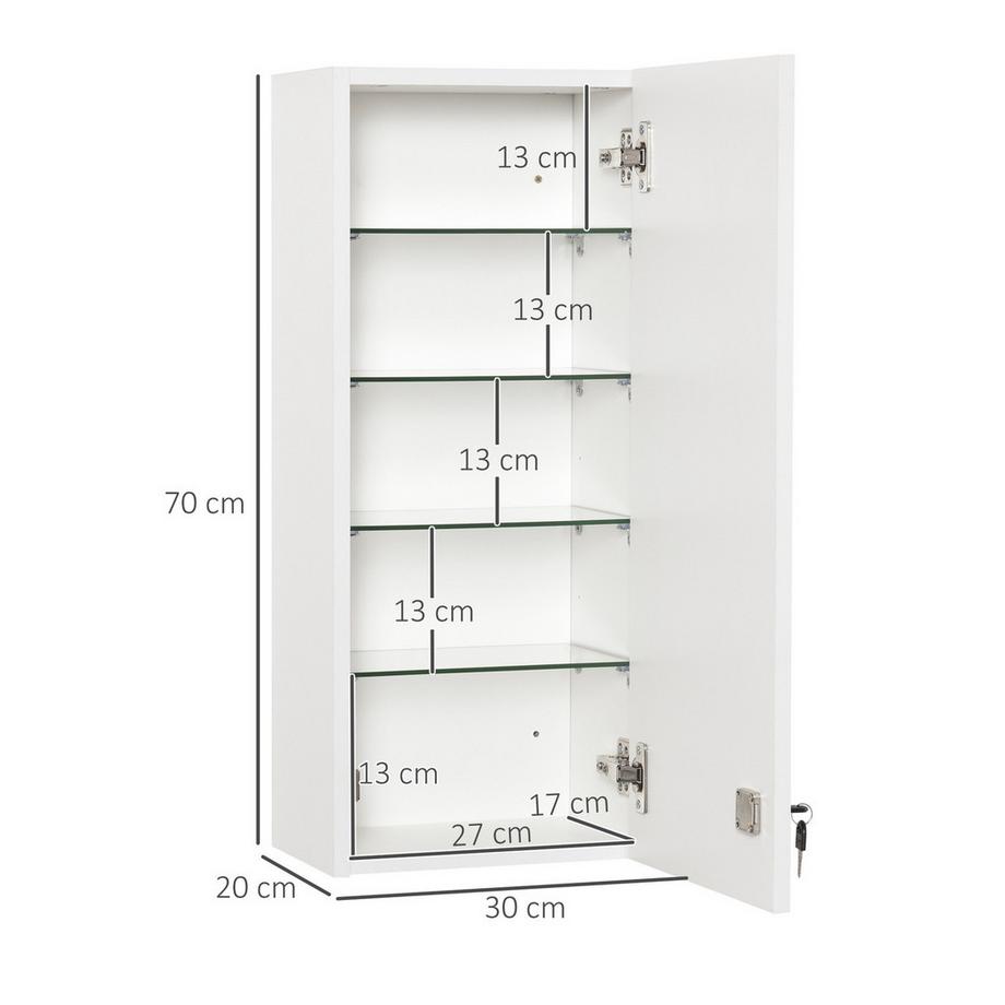 Northio Armoire À Pharmacie Suspendue Verrouillable Et Réglable Avec Croix De Premiers Secours  