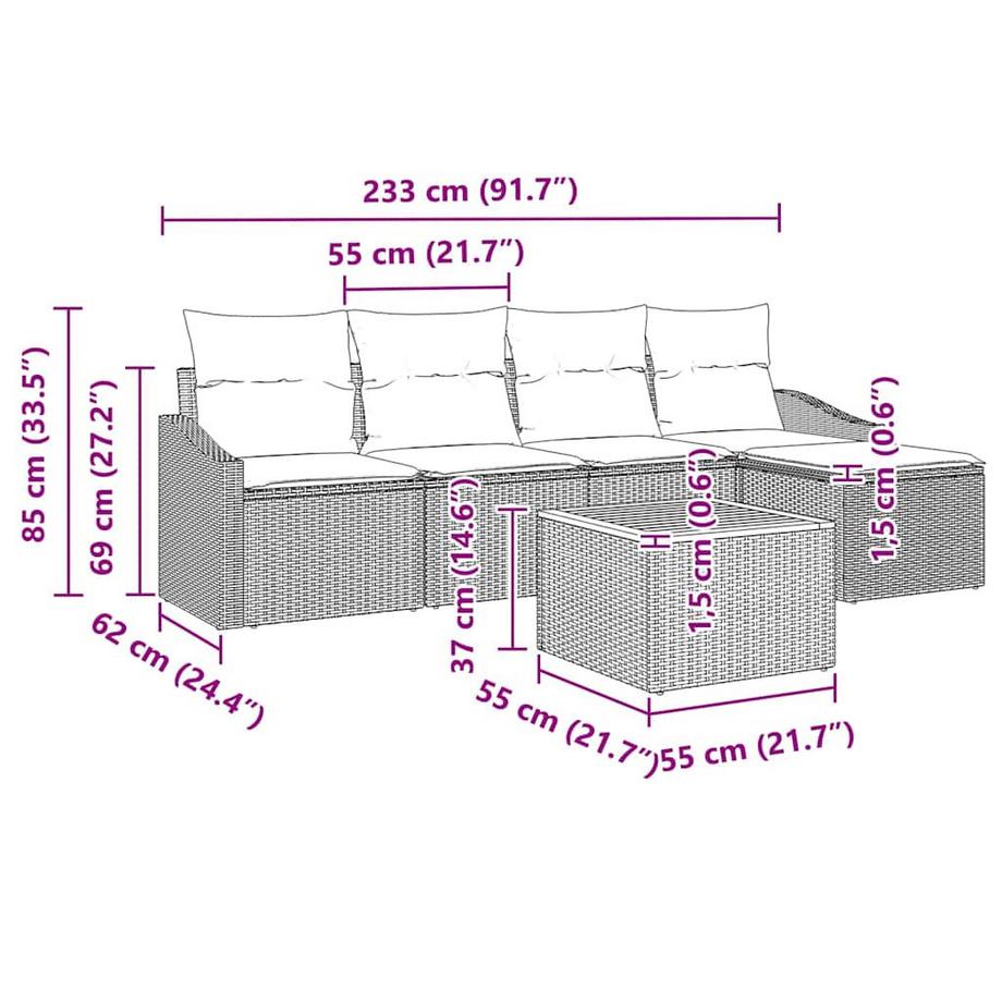 VidaXL Mobili da Esterno Polyrattan  