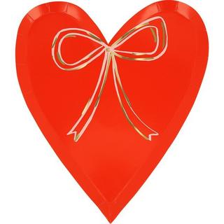 Meri Meri Teller in Herzform mit Schleife  