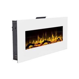 Vente-unique Caminetto elettrico da parete L110 x P14 x H49 cm Bianco - LALITA  