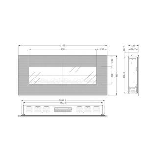 Vente-unique Caminetto elettrico da parete L110 x P14 x H49 cm Bianco - LALITA  