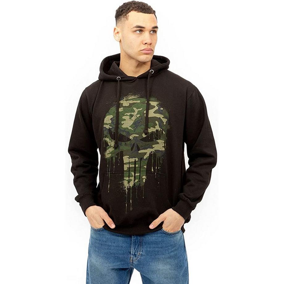 The Punisher Hoodie Imprimé Camouflage Tête de Mort  