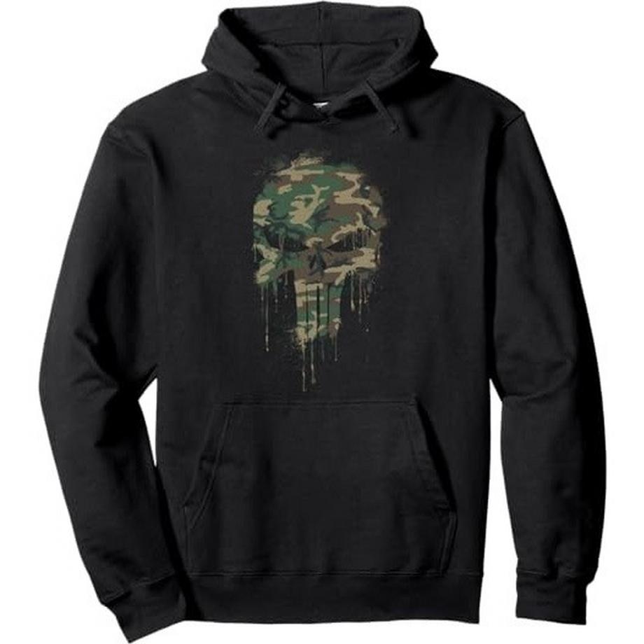 The Punisher Hoodie Imprimé Camouflage Tête de Mort  