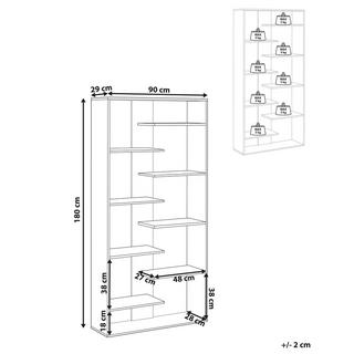 Beliani Bücherregal mit 8 Ebenen aus Faserplatte Skandinavisch FONTAS  