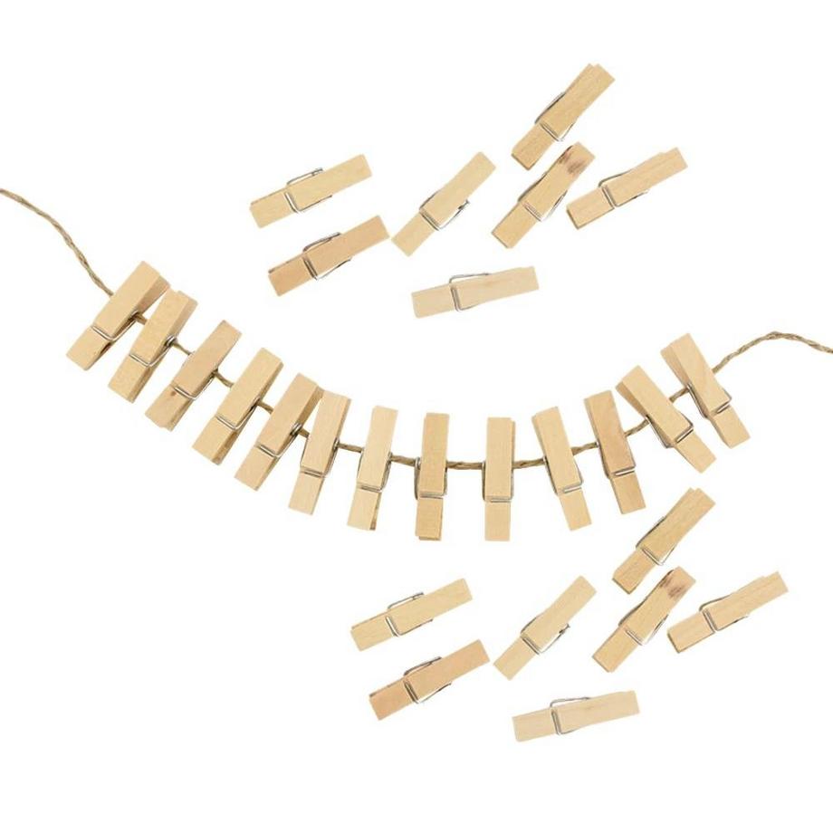 Northio  100 mollette in legno piccole 