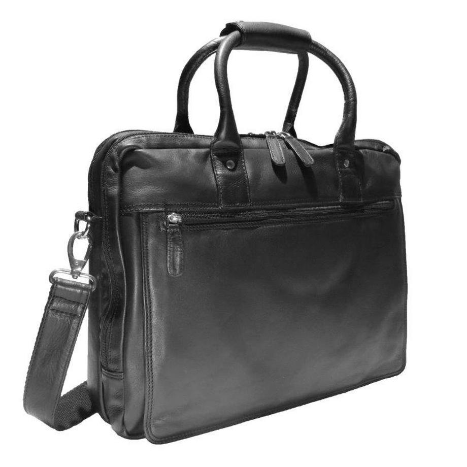 Dermata Lederwaren Sacoche pour ordinateur portable en cuir de vachette Nappa souple 40 cm  