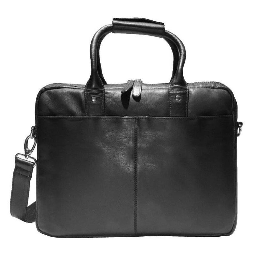 Dermata Lederwaren Sacoche pour ordinateur portable en cuir de vachette Nappa souple 40 cm  