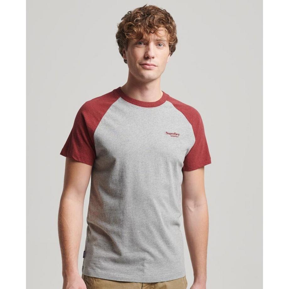 Superdry baseball-t-shirt aus bio-baumwolle essential  