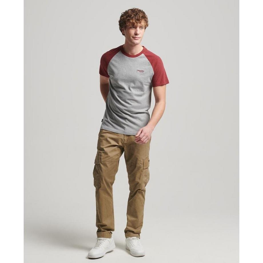 Superdry baseball-t-shirt aus bio-baumwolle essential  