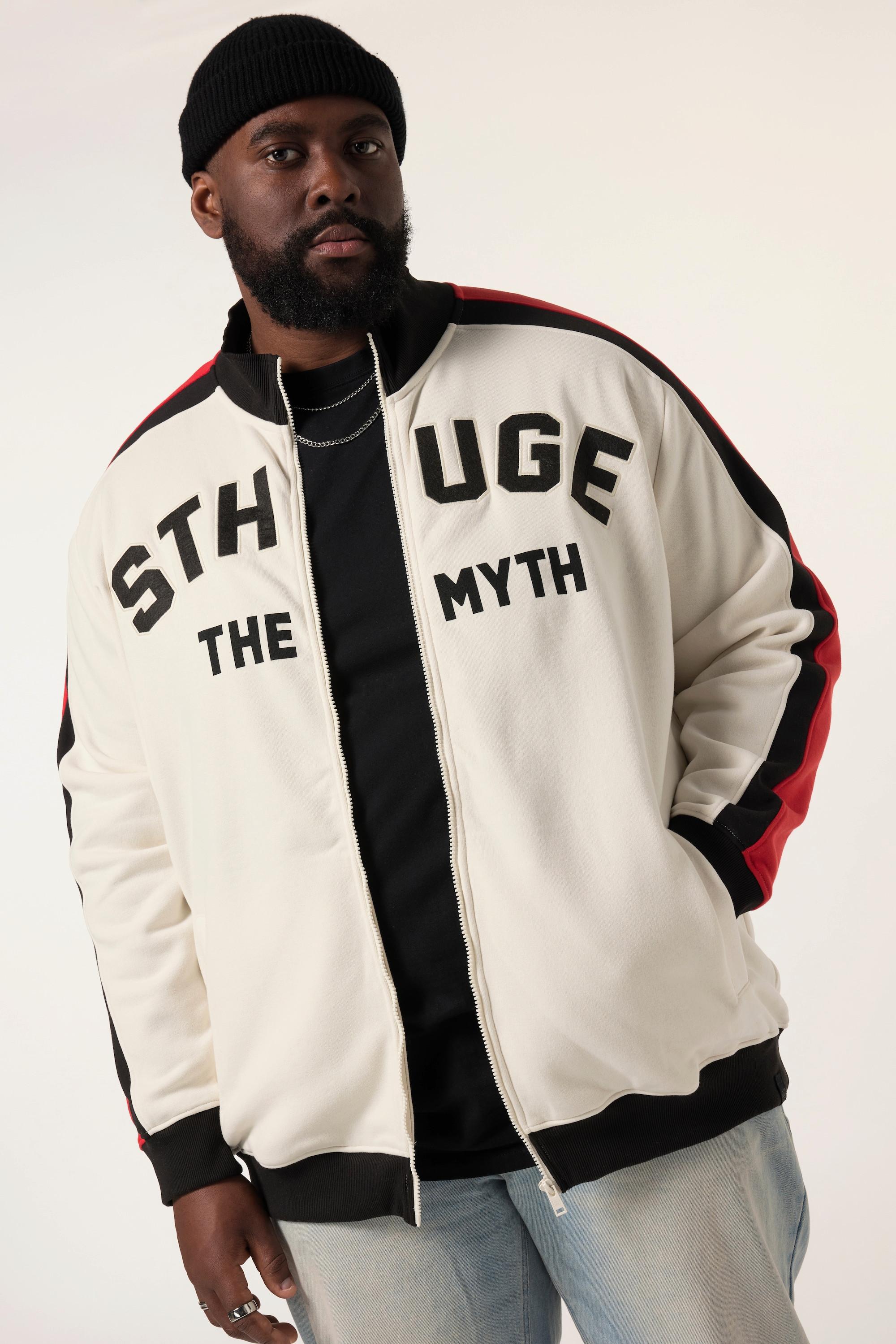 Sthuge Giacca di Felpa Collo Alto Inserti a Contrasto  