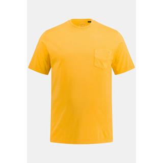 JP1880  T-shirt avec col rond et manches courtes, poche sur la poitrine 