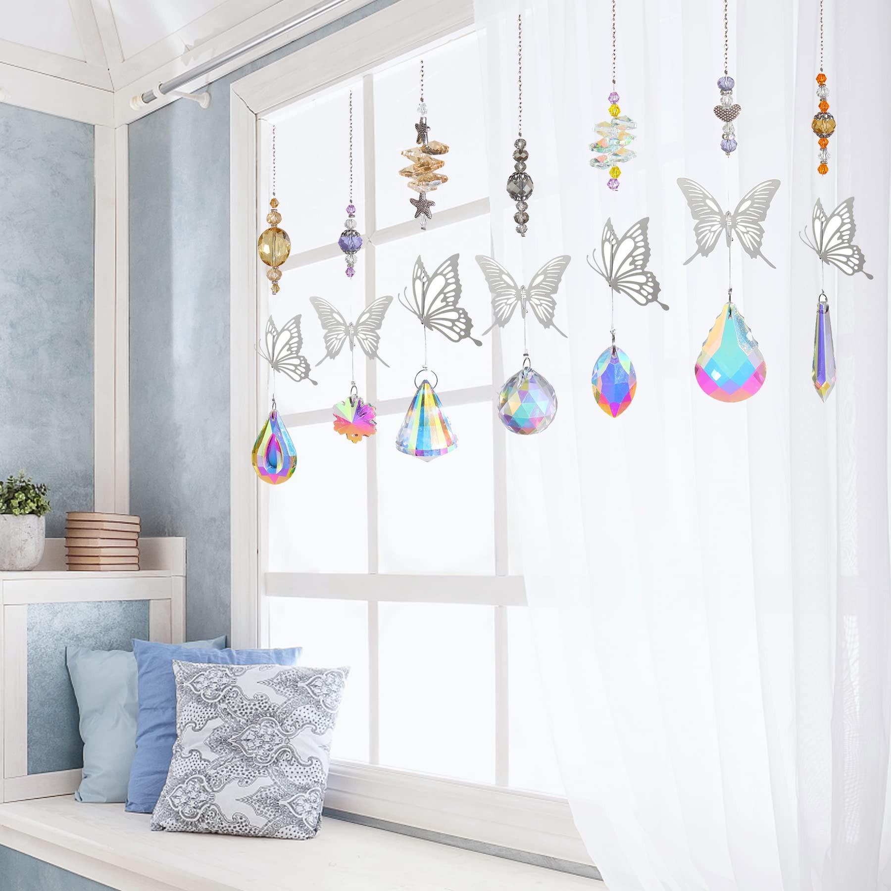 Alopini Kristall-Fenster, 7 Stück Schmetterling Kristall-Anhänger Dekoration, Fenster Dekoration  