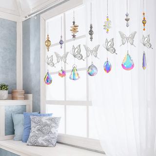 Alopini Kristall-Fenster, 7 Stück Schmetterling Kristall-Anhänger Dekoration, Fenster Dekoration  