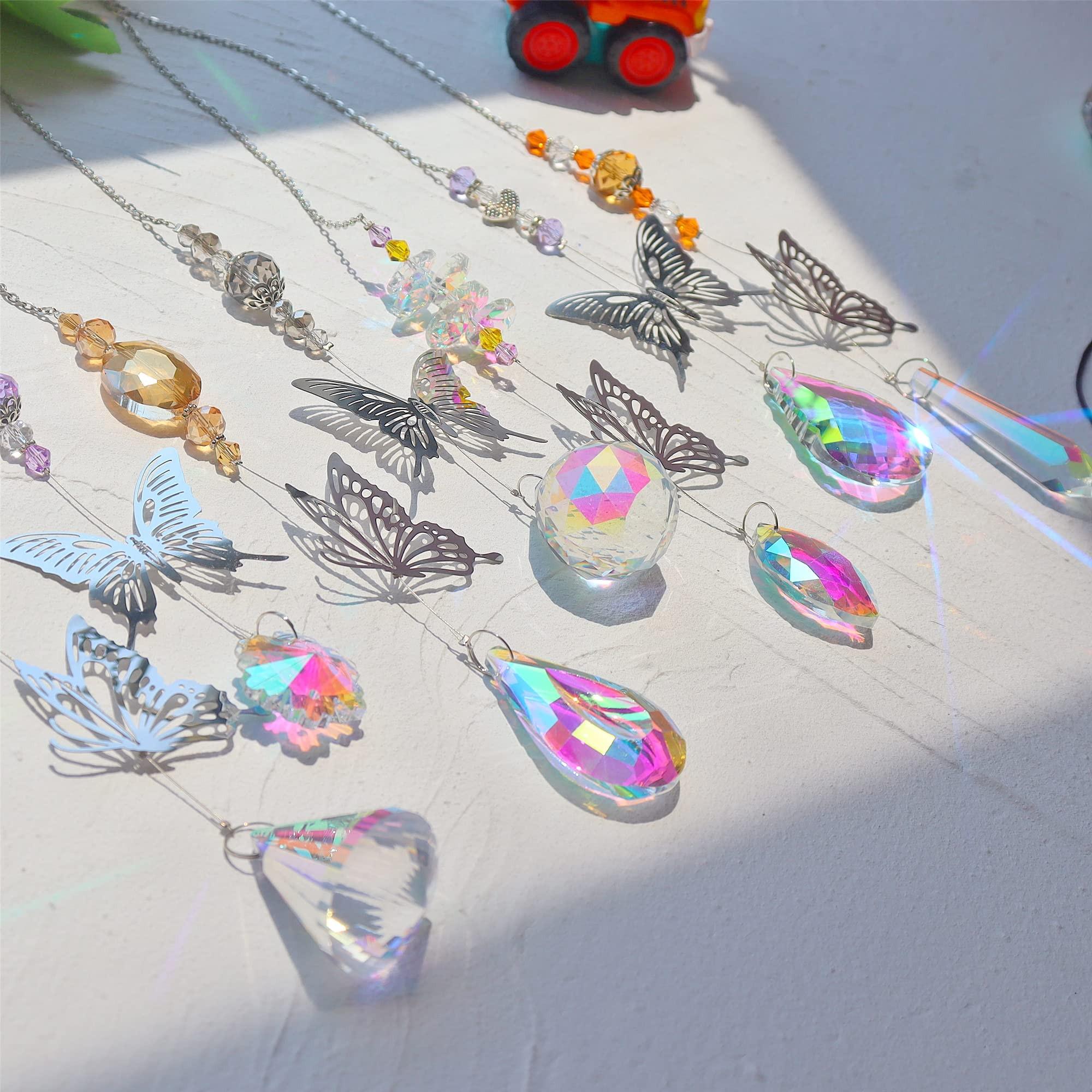 Alopini Kristall-Fenster, 7 Stück Schmetterling Kristall-Anhänger Dekoration, Fenster Dekoration  