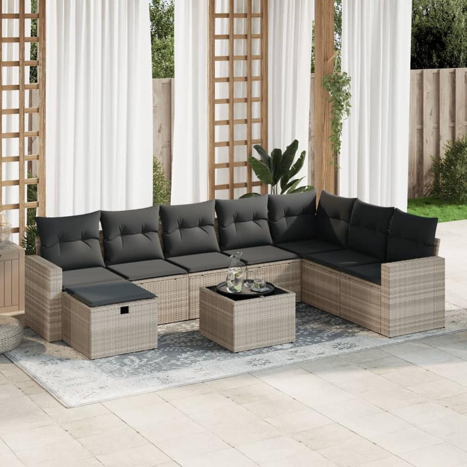 VidaXL set di divani da giardino Polirattan  
