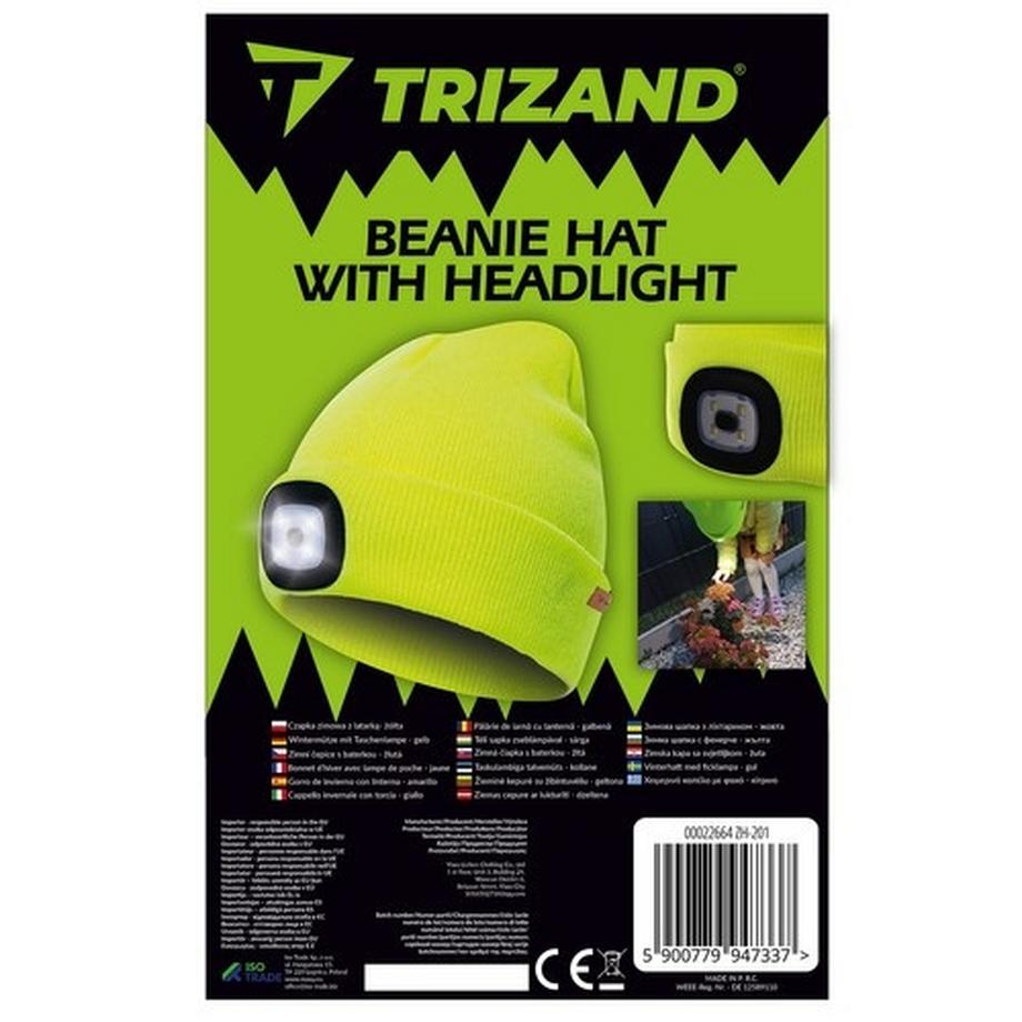 Trizand  Wintermütze mit Taschenlampe - gelber Trizand 22664 