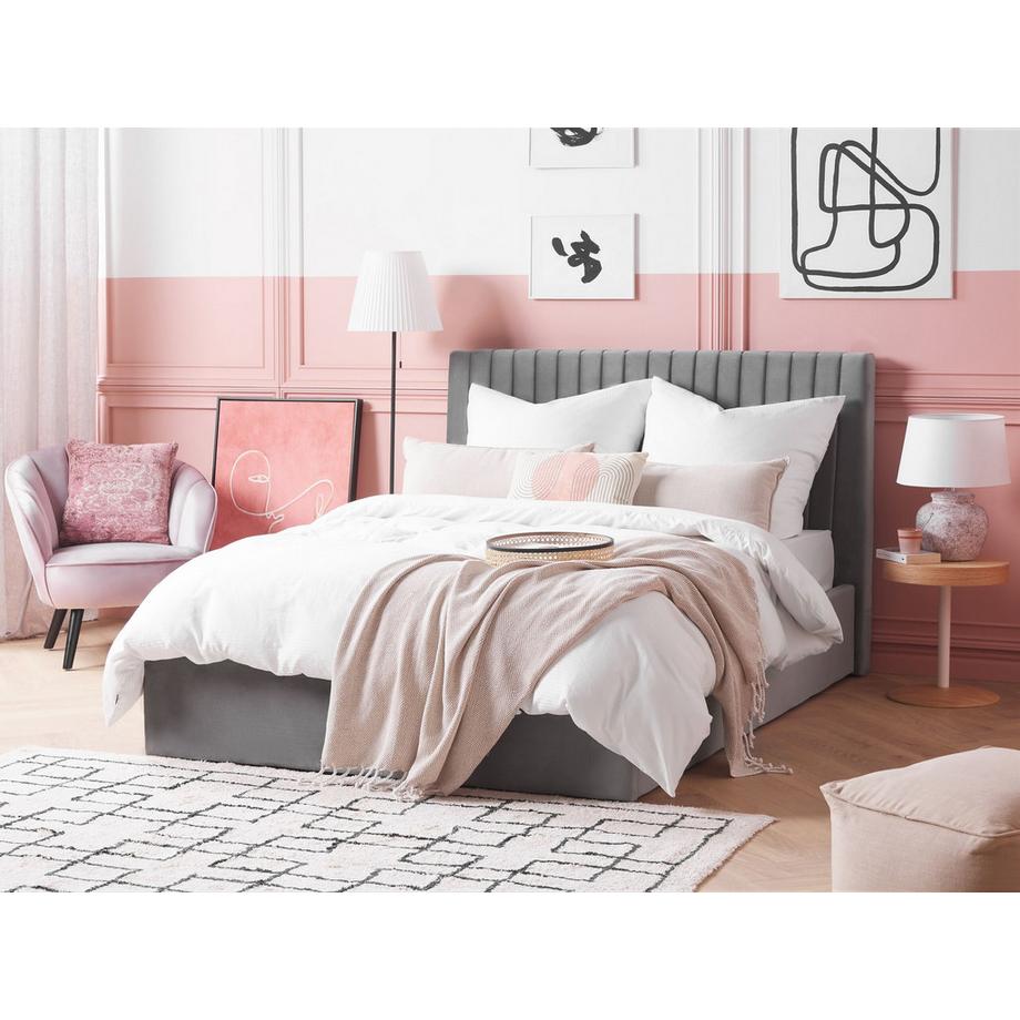 Beliani Lit ottoman en Velours Moderne VION  