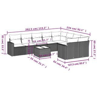 VidaXL Garten sofagarnitur poly-rattan  