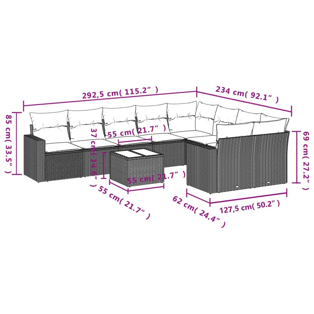 VidaXL Ensemble de canapés de jardin rotin synthétique  