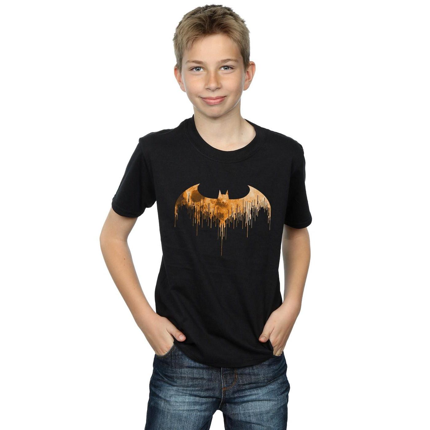 DC COMICS  Tshirt BATMAN ARKHAM KNIGHT HALLOWEEN MOON LOGO FILL 