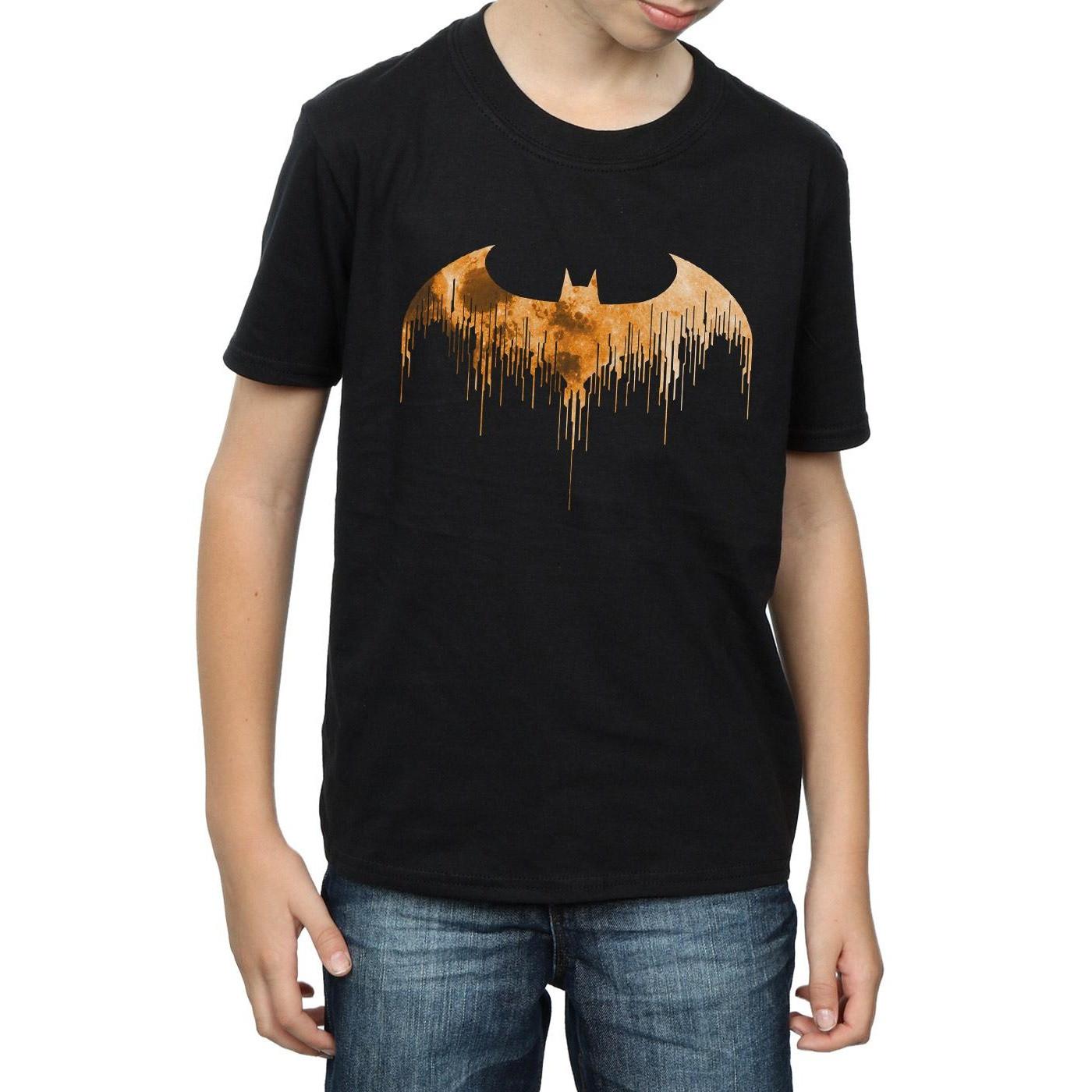 DC COMICS  Batman Arkham Knight Halloween Moon Logo Fill TShirt 