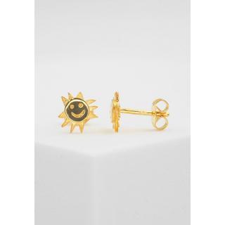 MUAU Schmuck  Clous d'oreilles or jaune 750, 8mm 