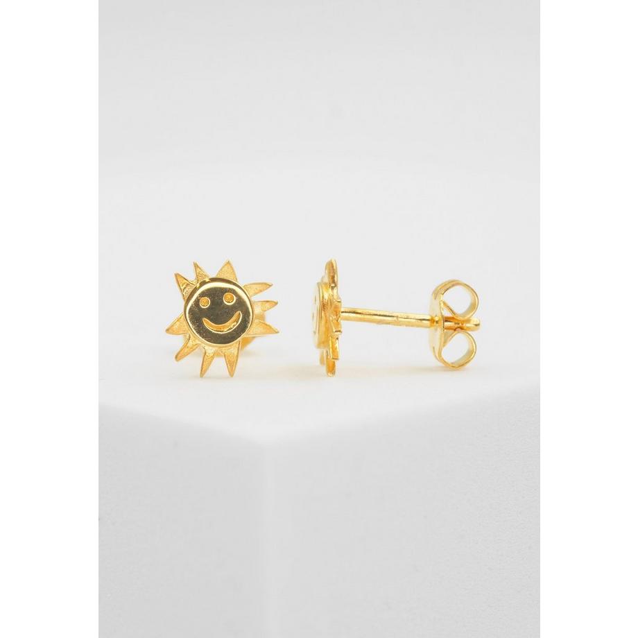 MUAU Schmuck  Ohrstecker Gelbgold 750, 8mm 