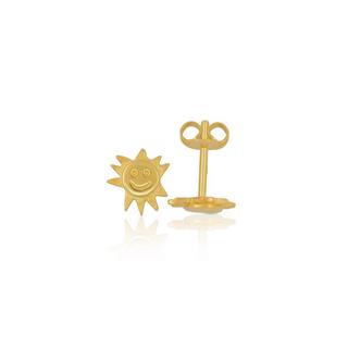 MUAU Schmuck  Clous d'oreilles or jaune 750, 8mm 