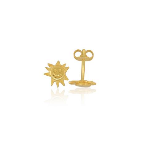 MUAU Schmuck  Clous d'oreilles or jaune 750, 8mm 