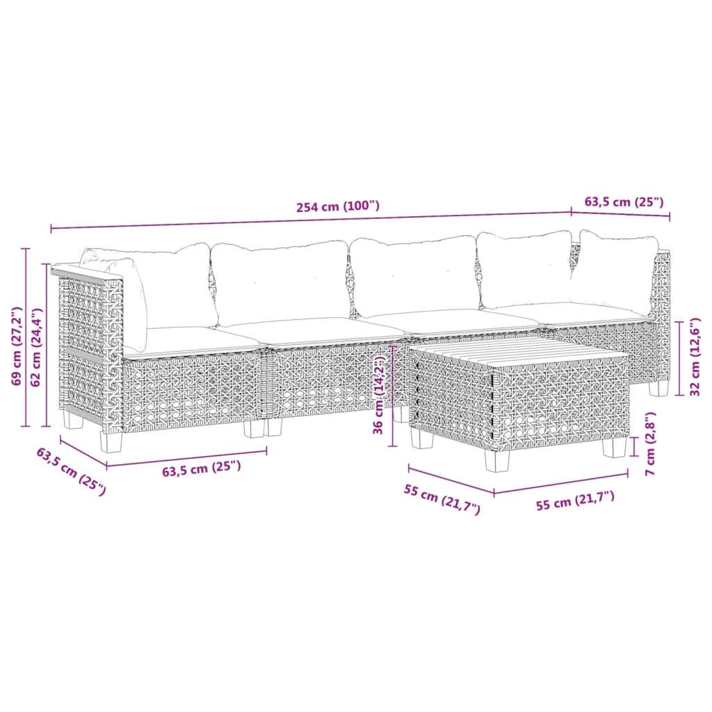 VidaXL Ensemble de canapés de jardin rotin synthétique  