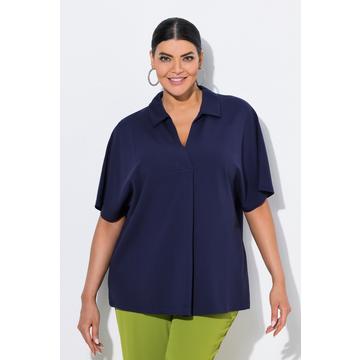 Felpa dal taglio oversize con collo da camicia e mezze maniche