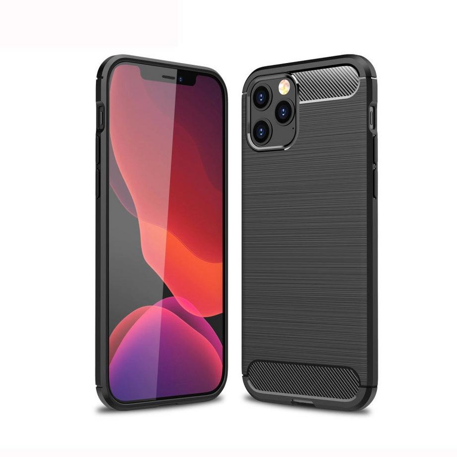 Cover-Discount  iPhone 12 Pro Max - Metall Carbon Look Gummi Hülle 