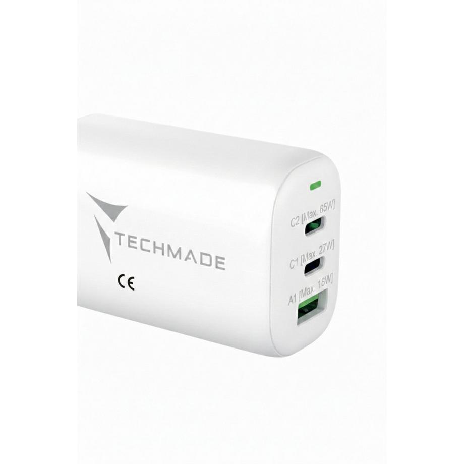 Techmade  USB Ladegerät A+ 2× Type C 65 Watt 