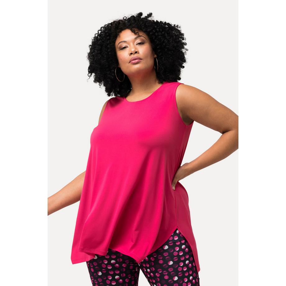 Ulla Popken Jersey A-Linie Ärmelloses Rundhals Top  