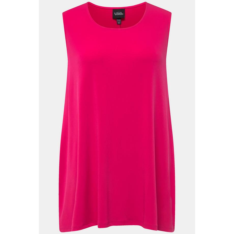 Ulla Popken Jersey A-Linie Ärmelloses Rundhals Top  