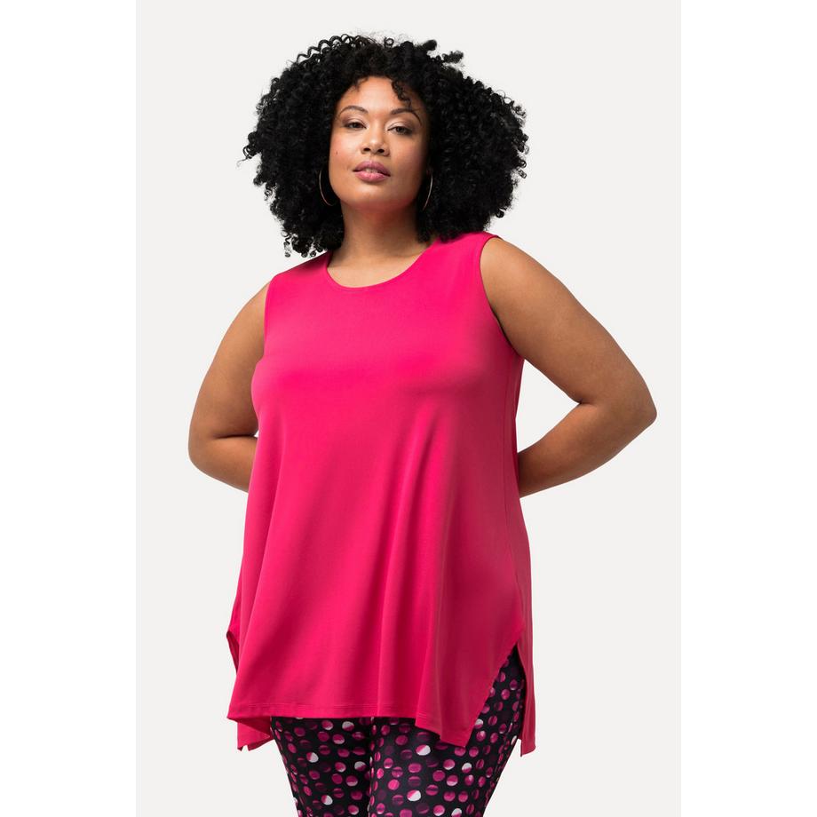 Ulla Popken Jersey A-Linie Ärmelloses Rundhals Top  