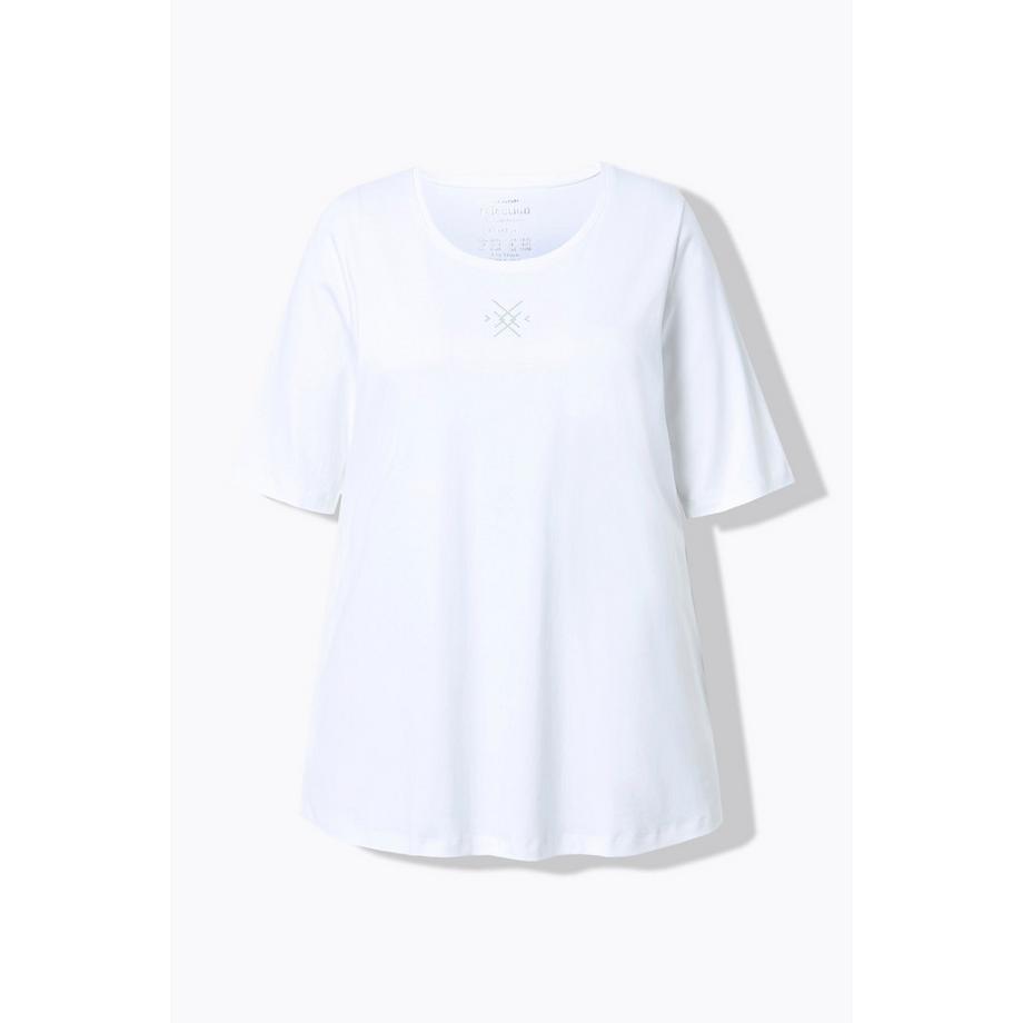 Ulla Popken T-shirt Applicazioni Scollo Rotondo Mezze Maniche Taglio Svasato  