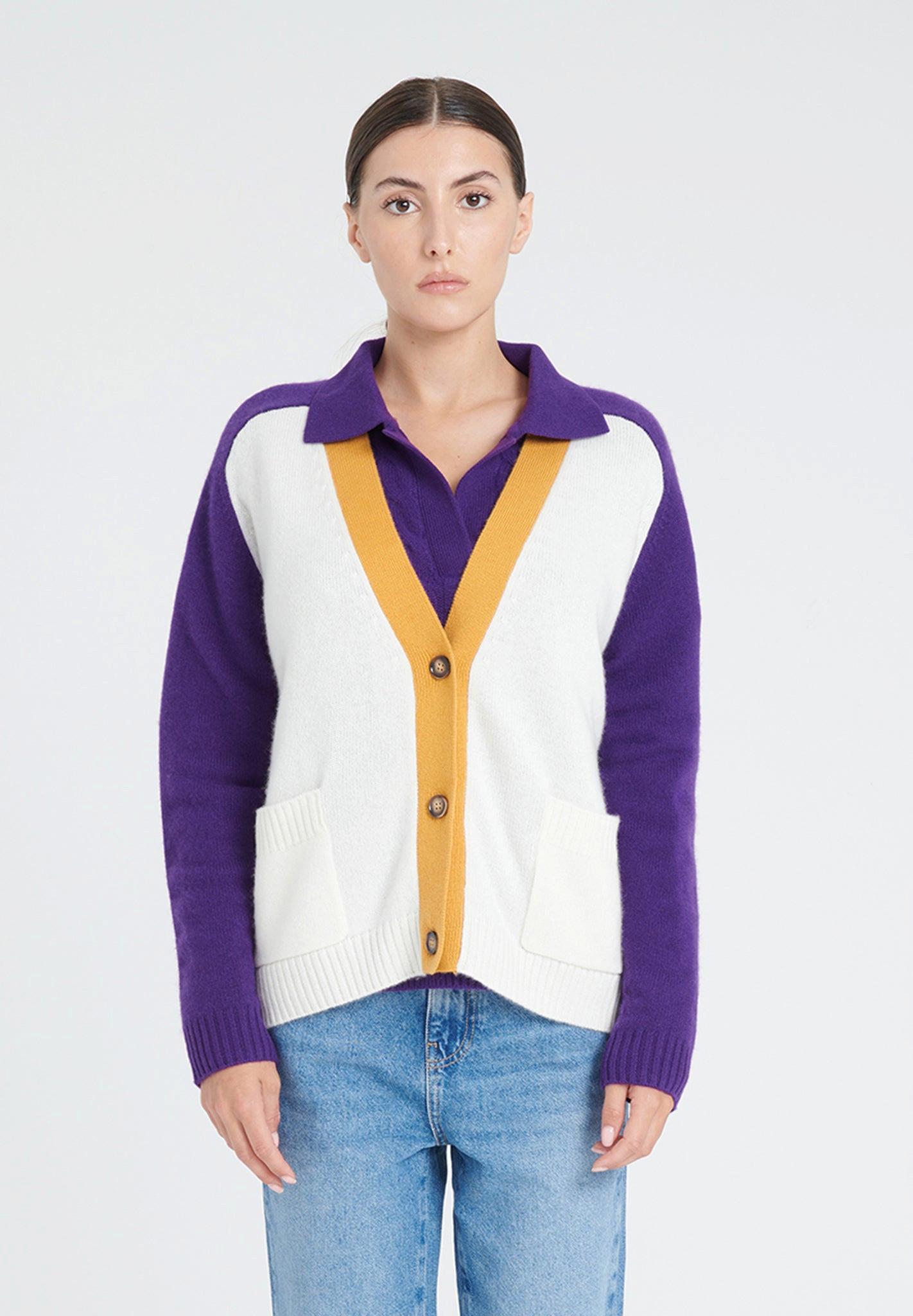 Studio Cashmere8  ZAYA 16 Cardigan collo a V 4 fili - 100% cashmere 