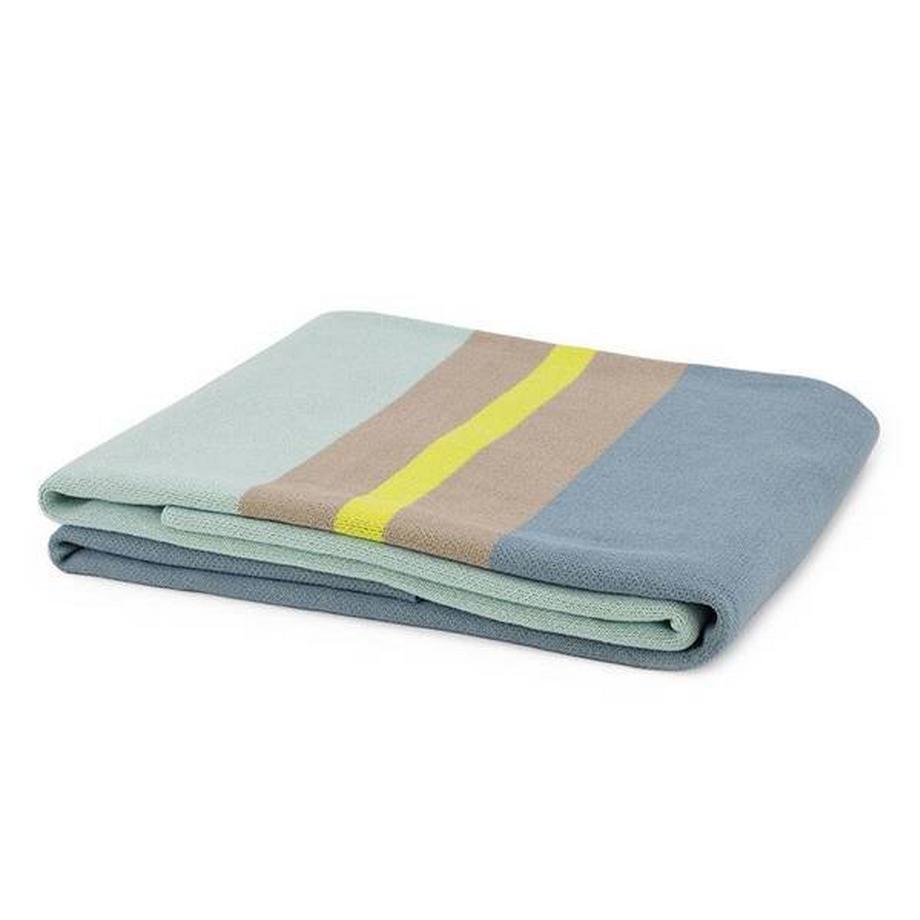 Remember Menta Coperta in Cotone Lavorato a Maglia  