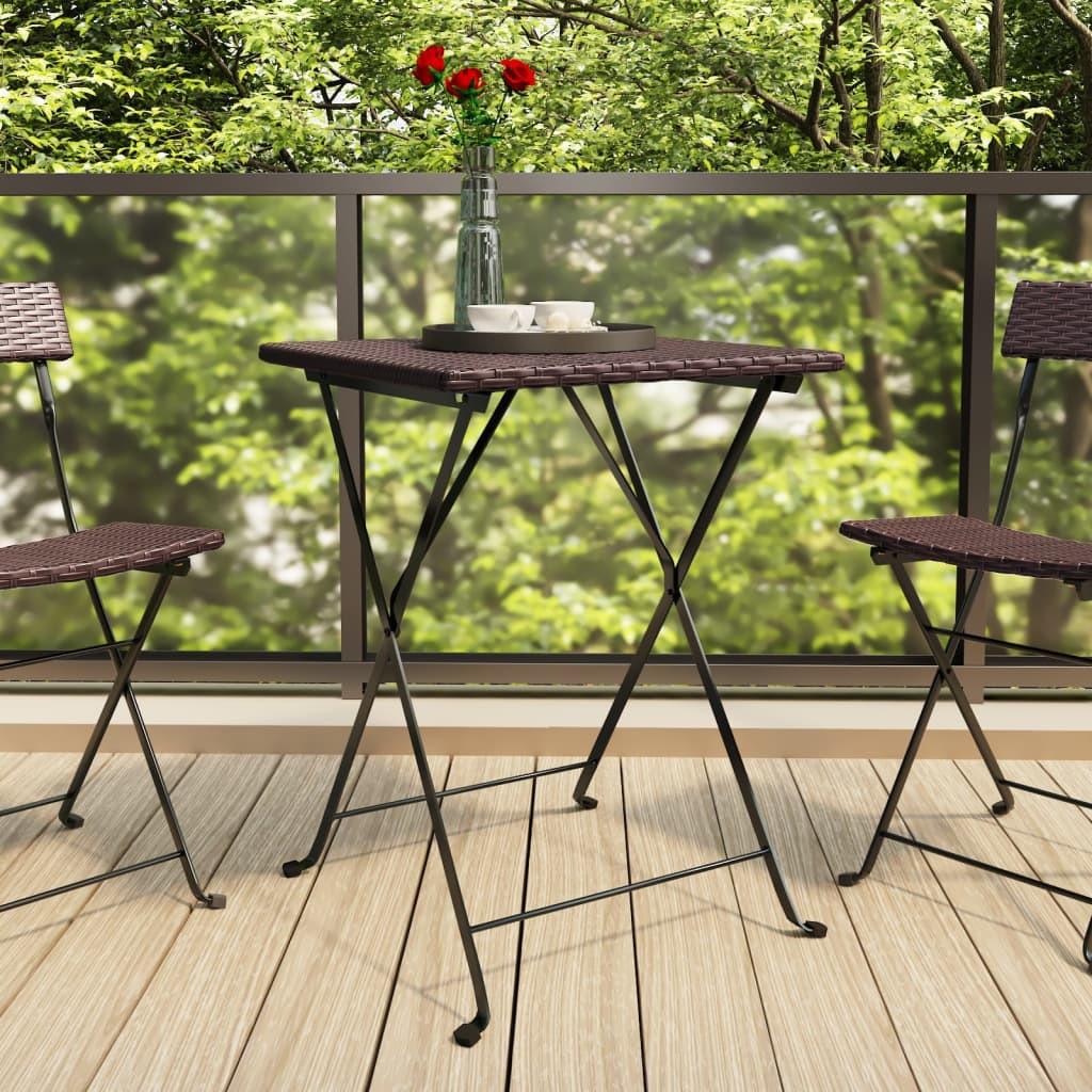 VidaXL Table de bistrot pliante rotin synthétique  