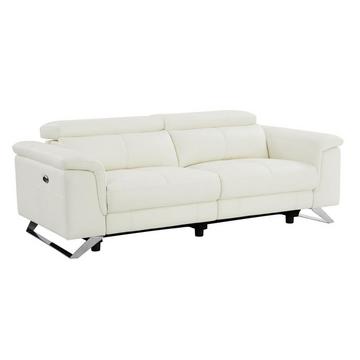 Relaxsofa 3-Sitzer elektrisch - Rindsleder - Weiß - BREYT II