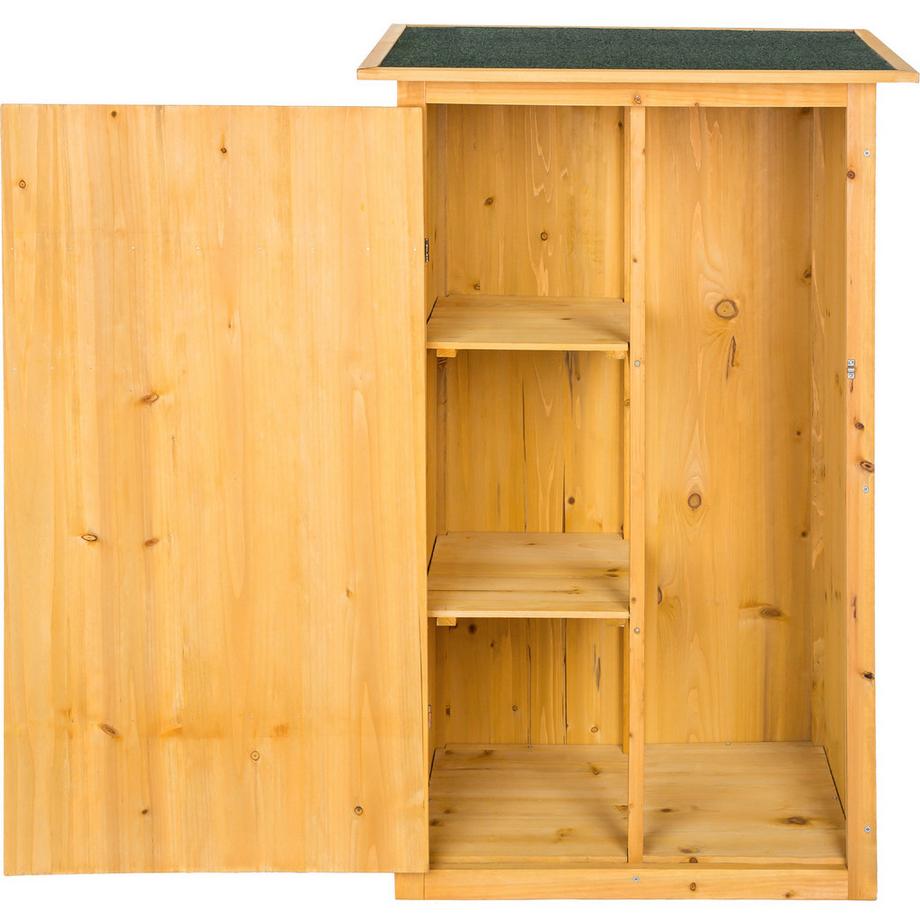 Tectake  Gartenschrank mit Flachdach Taman aus imprägniertem Nadelholz zwei Regalböden 