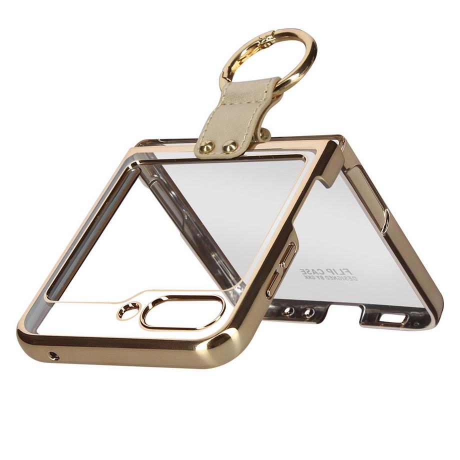 Avizar  Coque Anneau Galaxy Z Flip 5, Doré 