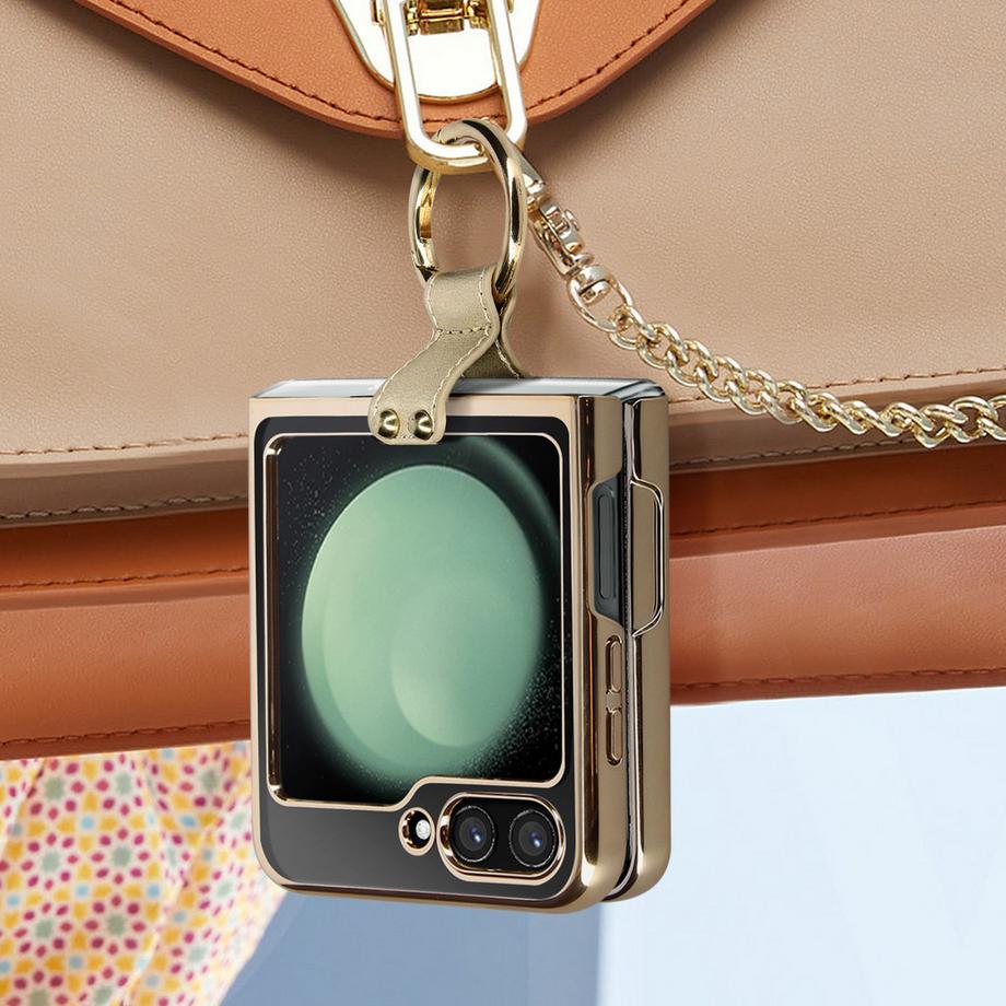 Avizar  Coque Anneau Galaxy Z Flip 5, Doré 