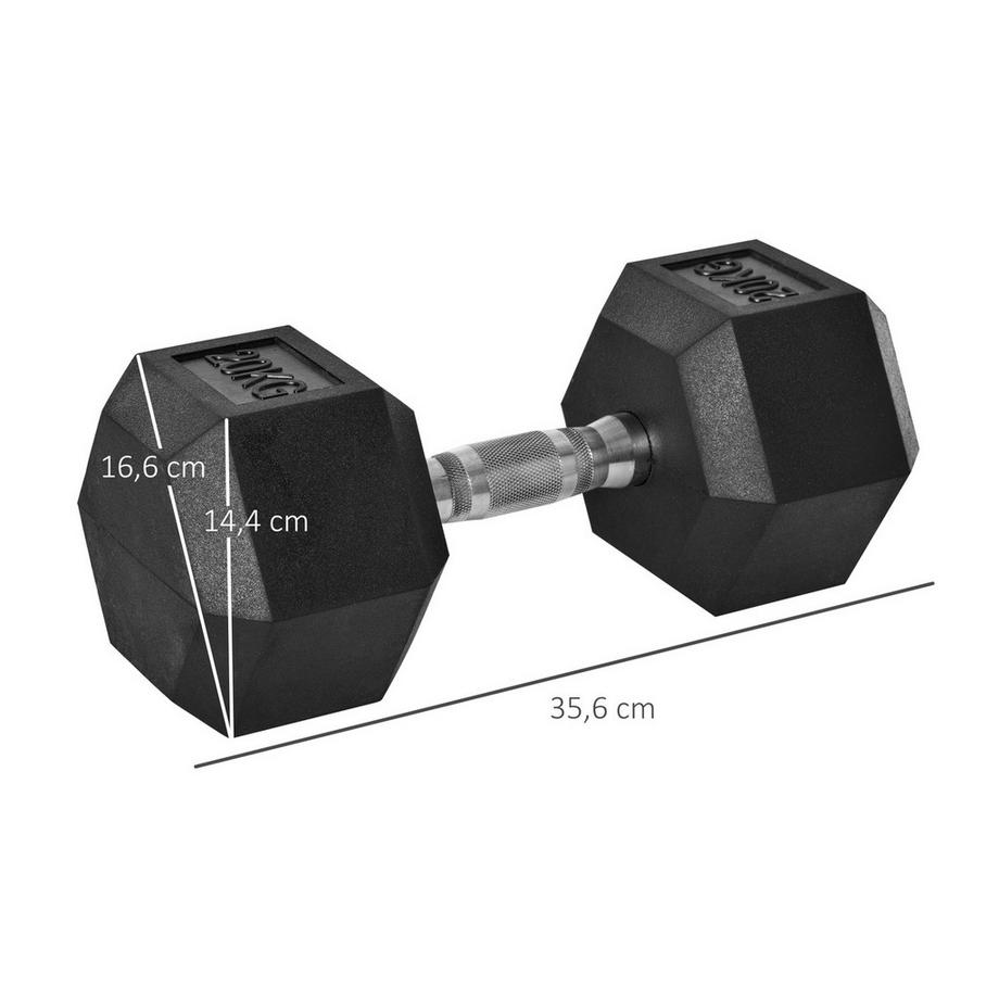 Northio  Manubrio Esagonale, 20 Kg, Ghisa Con Copertura In Gomma, Nero 