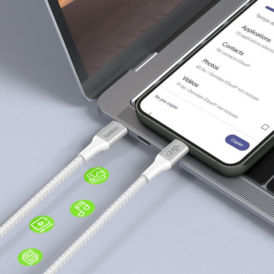 belkin  Belkin 240W USB-C Kabel Weiß 2m 