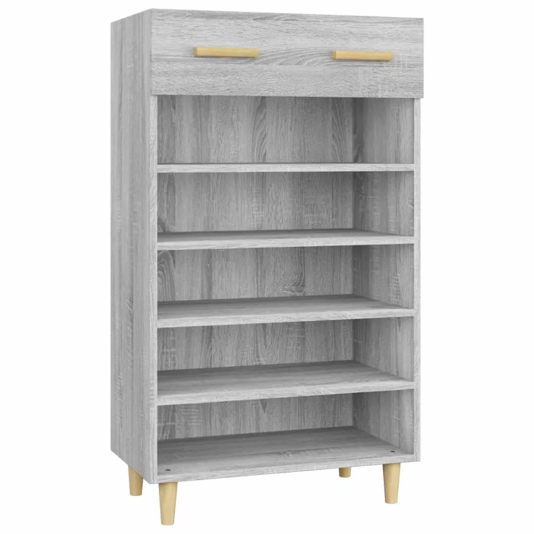 VidaXL - Armoire à chaussures bois d'ingénierie, One Size, Gris