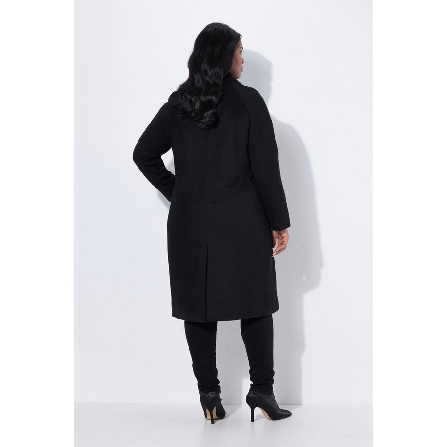 Ulla Popken Manteau point sellier col à revers patte de boutonnage  