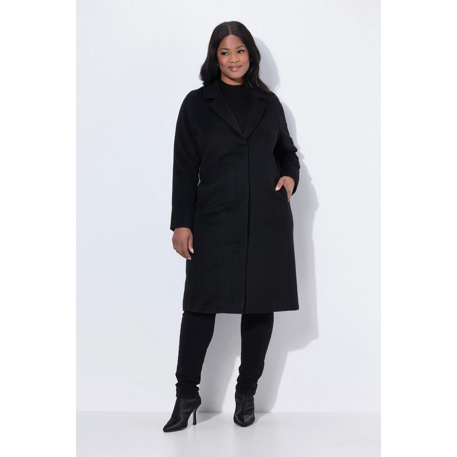 Ulla Popken Manteau point sellier col à revers patte de boutonnage  