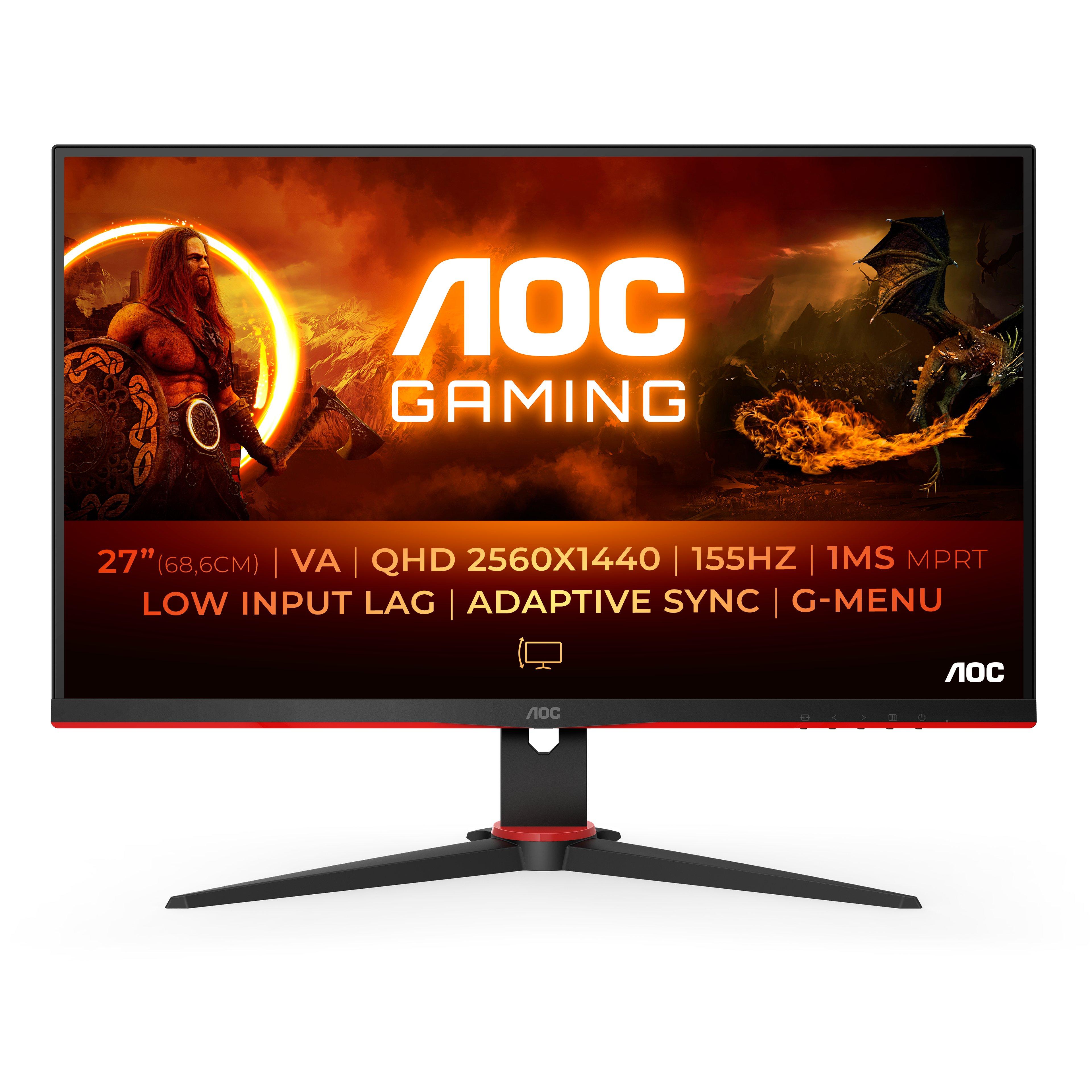 AOC  G2 Q27G2EBK Computerbildschirm 68,6 cm (27") 2560 x 1440 Pixel Quad HD Schwarz, Rot 